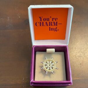 Lori Bonn Sterling Silver ship wheel slide charm with gold accents